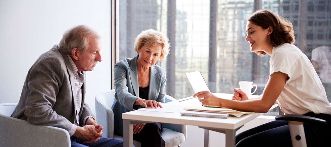 Picture of an accountant with clients